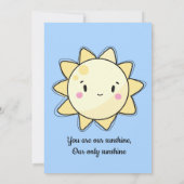 Onze kleine zonnige meisjes Blue Birthday-uitnodig Kaart (Achterkant)