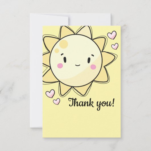 Onze kleine zonnige meisjes Dank je wel Bedankkaart (Voorkant)