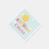 Onze kleine zonnige roze gelukkige verjaardag elke servet (Hoek)