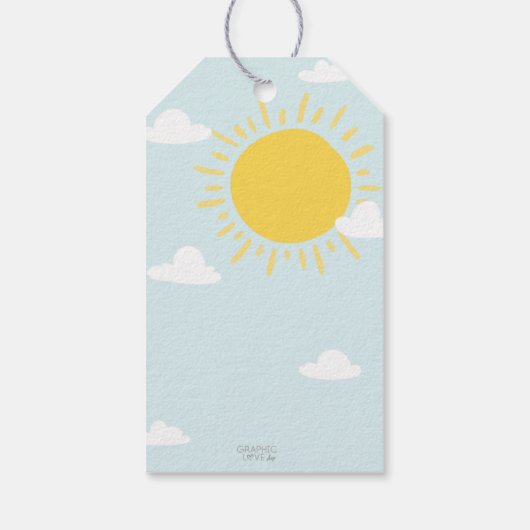 Onze kleine zonnige roze verjaardag elke leeftijd cadeaulabel (Achterkant)