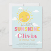 Onze kleine zonnige roze verjaardag elke leeftijd kaart (Voorkant)