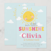 Onze kleine zonnige roze verjaardag elke leeftijd kaart (Voorkant / Achterkant)