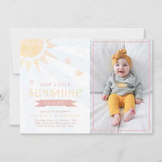 Onze kleine zonnige Waterverf Butterfly Birthday Kaart (Voorkant)