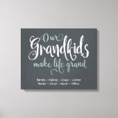"Onze kleinkinderen maken het leven groots" Canvas Afdruk (Voorkant)