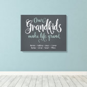 "Onze kleinkinderen maken het leven groots" Canvas Afdruk (Insitu (Houten vloer))