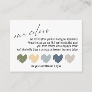 Onze Kleuren Bruiloft Kleurenpalet Suggesties Informatiekaartje