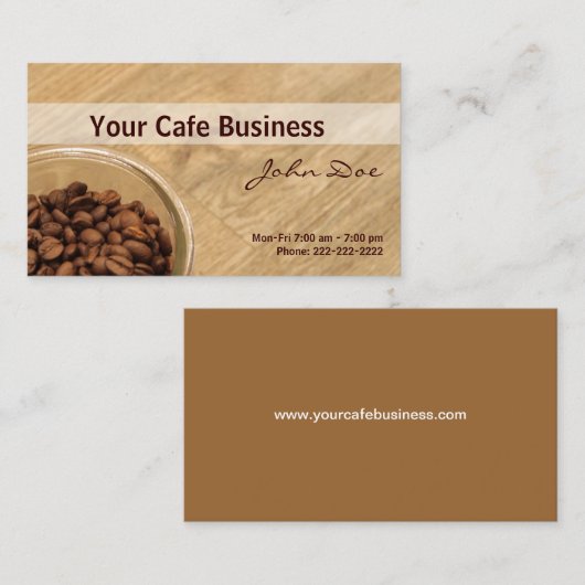 Onze koffiewinkel visitekaartje (Voorkant / Achterkant)