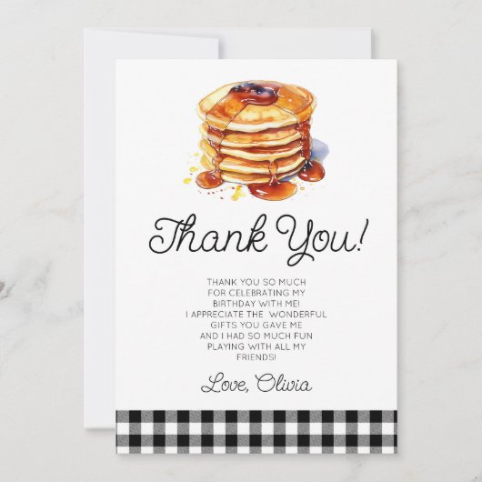 Onze korte stapel pannenkoeken ontbijt verjaardags bedankkaart (Voorkant)