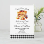 Onze korte stapel pannenkoeken ontbijt verjaardags kaart (Staand voorkant)