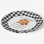 Onze korte stapel pannenkoeken ontbijt verjaardags papieren bordje (Gekanteld)