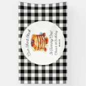 Onze korte stapel pannenkoeken ontbijt verjaardags spandoek (Verticaal)