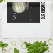 Onze kosmische buurt (zonnestelsel) theedoek (Gevouwen)