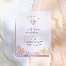 Onze kostbare Gem Girly Birthday Party Uitnodiging Briefkaart