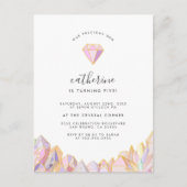 Onze kostbare Gem Girly Birthday Party Uitnodiging Briefkaart (Voorkant)