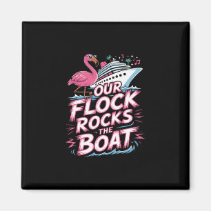 Onze kudde laat de boot schommelen Roze Flamingo V Magneet