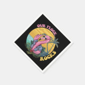 Onze kudde Rocks Flamingo Groovy Retro Servet (Hoek)