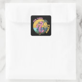 Onze kudde Rocks Flamingo Groovy Retro Vierkante Sticker (Tas)