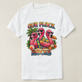 Onze Kudde Rocks Grappige Flamingo Tropisch T-shirt
