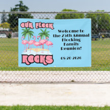 Onze kudde rots custom flamingo familie samenkomst