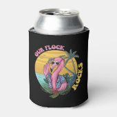 Onze kudde rots Flamingo Groovy Retro Blikjeskoeler (Blikje Voorkant)