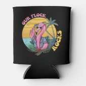 Onze kudde rots Flamingo Groovy Retro Blikjeskoeler (Voorkant)