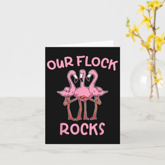 Onze kudde rotsen flamingo bijpassende familie vak kaart (Gele Bloem)