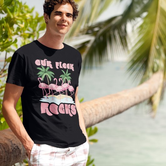 Onze kudde rotsflamingo's bij elkaar passende fami t-shirt