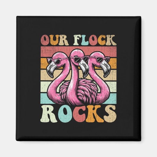 Onze kudde zet flamingo's op elkaar afgestemd op f magneet (Voorkant)