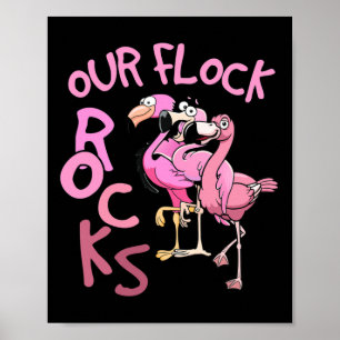 Onze kudde zet flamingo's op elkaar afgestemd op f poster