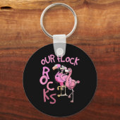 Onze kudde zet flamingo's op elkaar afgestemd op f sleutelhanger (Voorkant)