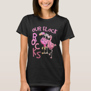 Onze kudde zet flamingo's op elkaar afgestemd op f t-shirt