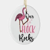 Onze kuddes Rocks Flamingo Pink Moeder Opa Keramisch Ornament (Rechts)
