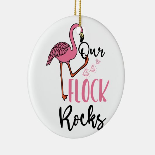 Onze kuddes Rocks Flamingo Pink Moeder Opa Keramisch Ornament (Rechts)