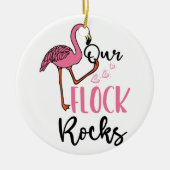Onze kuddes Rocks Flamingo Pink Moeder Opa Keramisch Ornament (Voorkant)