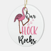 Onze kuddes Rocks Flamingo Pink Moeder Opa Keramisch Ornament (Links)
