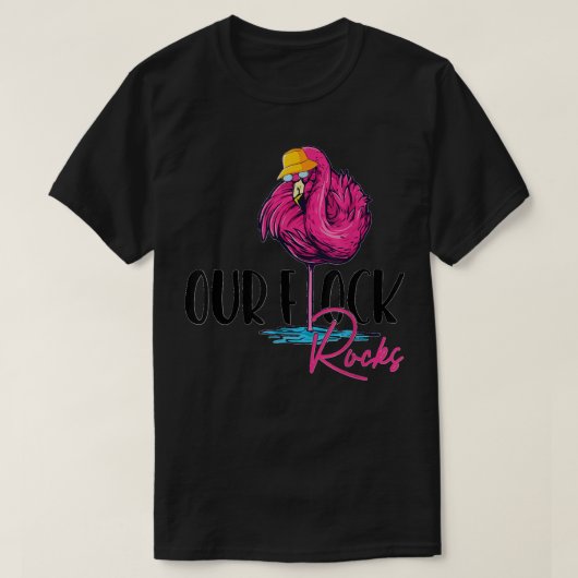 Onze kuddes Rocks Flamingo Pink Moeder Opa T-shirt (Design voorkant)