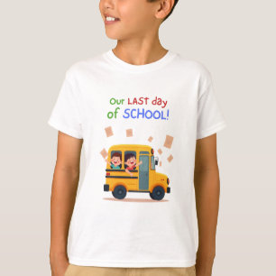 Onze laatste schooldag - Leuke Kinder bus T-shirt