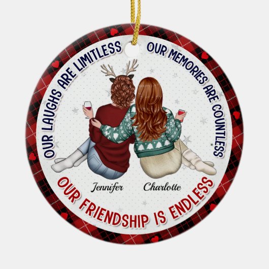 Onze lach is grenzeloos - Bestie gepersonaliseerd- Keramisch Ornament (Voorkant)