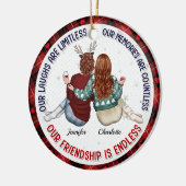 Onze lach is grenzeloos - Bestie gepersonaliseerd- Keramisch Ornament (Links)
