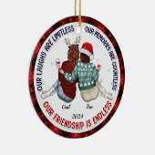 Onze lachen zijn grenzeloos - Bestie gepersonalise Keramisch Ornament (Rechts)