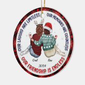 Onze lachen zijn grenzeloos - Bestie gepersonalise Keramisch Ornament (Links)