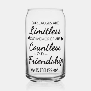 Onze Lachsalvo's Zijn Onbeperkt Vriendschapsquote Blikvorm Glas
