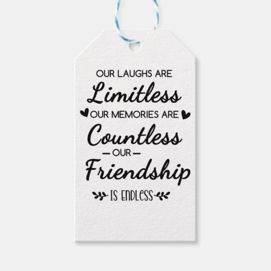 Onze Lachsalvo's Zijn Onbeperkt Vriendschapsquote Cadeaulabel (Voorkant)