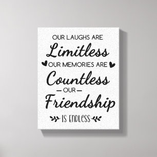 Onze Lachsalvo's Zijn Onbeperkt Vriendschapsquote Canvas Afdruk