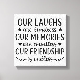 Onze Lachsalvo's Zijn Onbeperkt Vriendschapsquote Canvas Afdruk