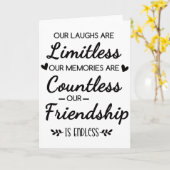 Onze lachsalvo's zijn onbeperkt Vriendschapsquote Kaart (Gele Bloem)