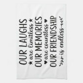 Onze Lachsalvo's Zijn Onbeperkt Vriendschapsquote Theedoek (Verticaal)