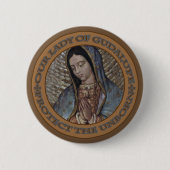 ONZE LADY GUADALUPE BESCHERMT DE ONGEBOREN RONDE BUTTON 5,7 CM (Voorkant)