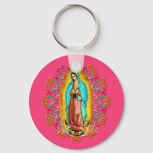 Onze Lady Guadalupe Maagd Mary Katholieke Saint Pi Sleutelhanger