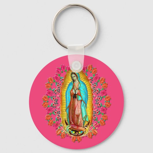 Onze Lady Guadalupe Maagd Mary Katholieke Saint Pi Sleutelhanger (Voorkant)